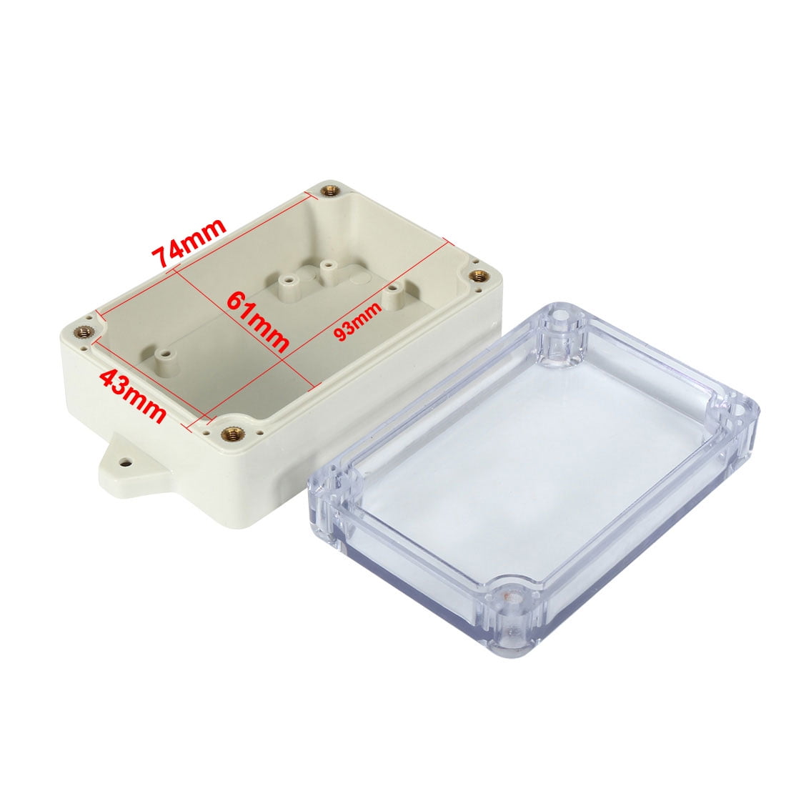 3.2/"x9.8/"x2.56/"ABS Junction Box Universal Project Enclosure w PC Cover